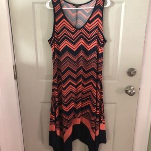 Summer blue and pink/coral dress